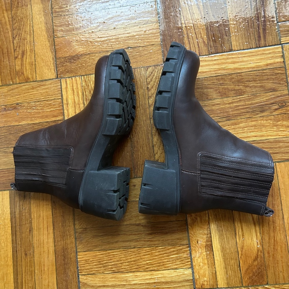 Steve Madden Brown Rankel Leather Lug Boots - Picture 2 of 14